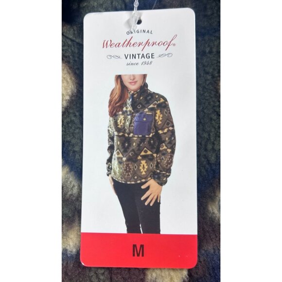 Weatherproof Vintage Fleece Women's Medium Pullover Aztec Pattern Sweatshirt NEW - Picture 6 of 8